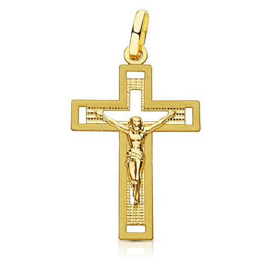 Pendentif  - Médaille Christ sur la Croix Or 18 Carats 750 Jaune - Chaines Offertes