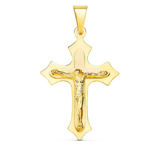 Pendentif  - Médaille Christ sur la Croix Or 18 Carats 750/000 Jaune - Chaine Offerte