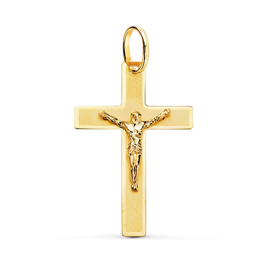 Pendentif  - Médaille Christ sur la Croix Or 18 Carats 750/000 Jaune - Chaine Offerte