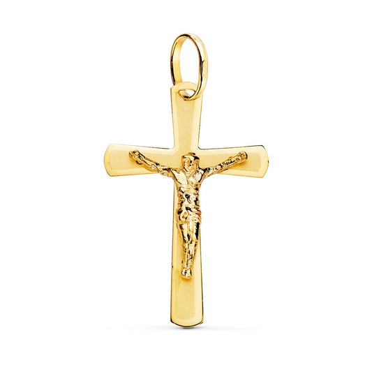 Pendentif  - Médaille Christ sur la Croix Or 18 Carats 750/000 Jaune - Chaine Offerte