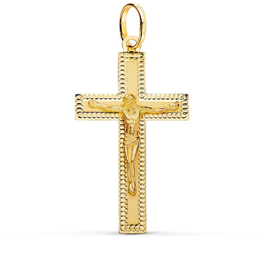 Pendentif  - Médaille Christ sur la Croix Or 18 Carats 750/000 Jaune - Chaine Offerte