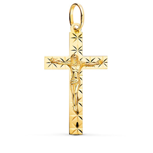 Pendentif  - Médaille Christ sur la Croix Or 18 Carats 750/000 Jaune - Chaine Offerte