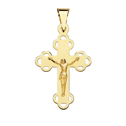 Pendentif  - Médaille Christ sur la Croix Or 18 Carats 750/000 Jaune - Chaine Offerte