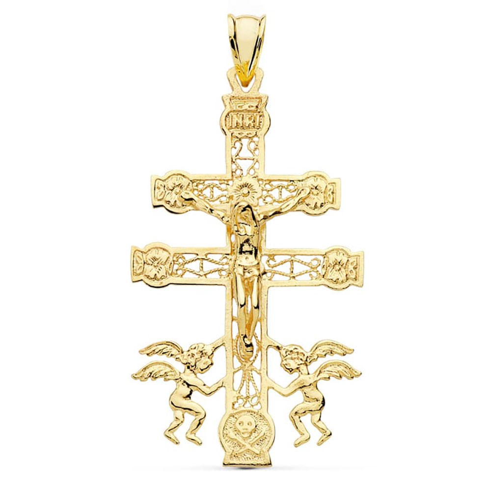 Pendentif  - Médaille Christ sur la Croix Or Jaune - Chaine Offerte