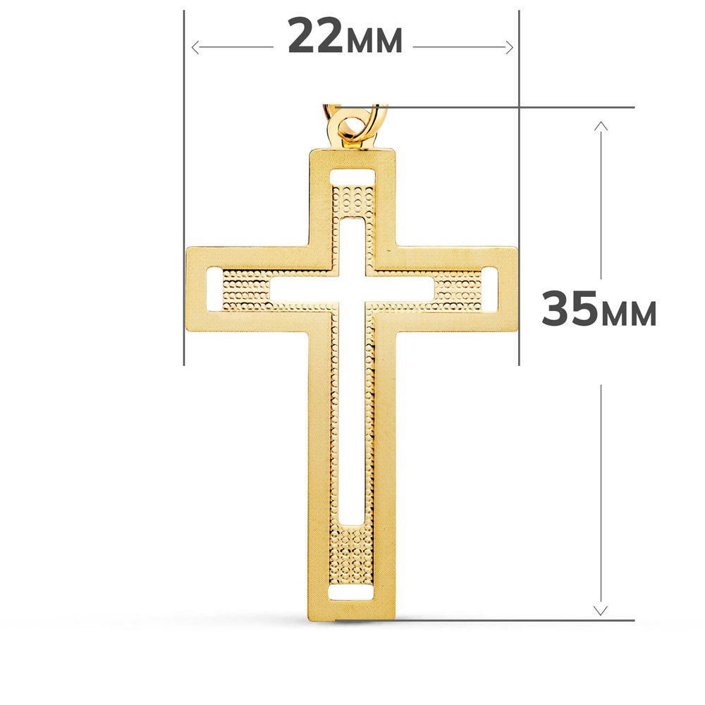 Pendentif  - Médaille Croix Or 18 Carats 750/000 Jaune - Chaine Offerte