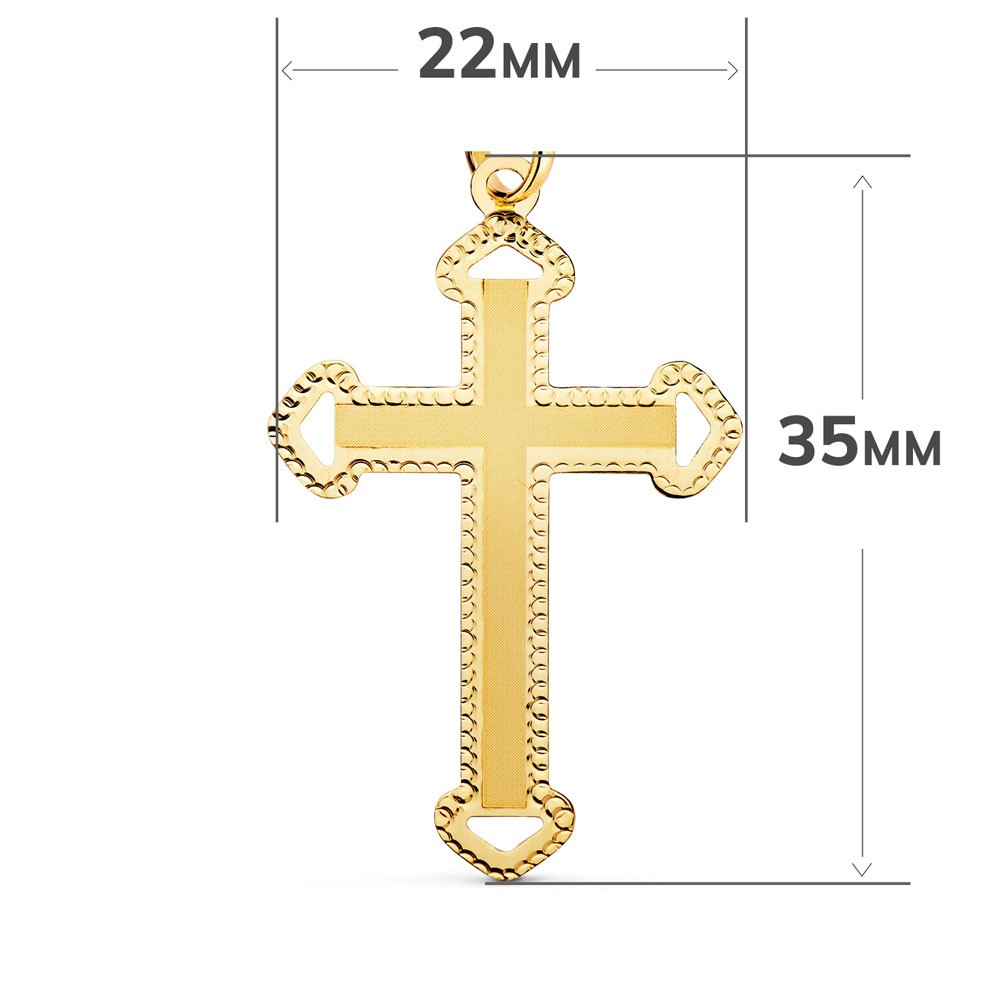 Pendentif  - Médaille Croix Or 18 Carats 750/000 Jaune - Chaine Offerte