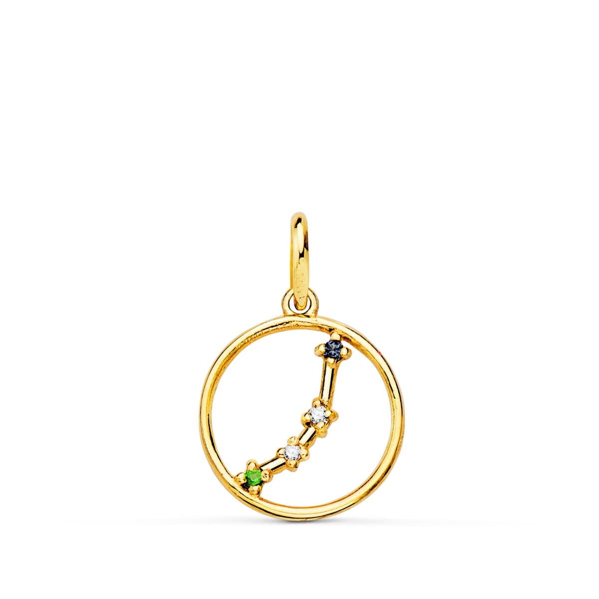 Pendentif Médaille Or 18 Carats 750 Jaune - Constellation Zodiaque Bélier - Chaine Offerte