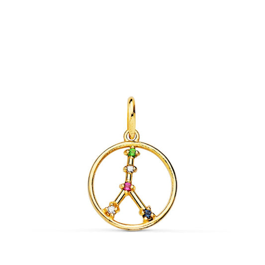 Pendentif Médaille Or 18 Carats 750 Jaune - Constellation Zodiaque Cancer - Chaine Offerte