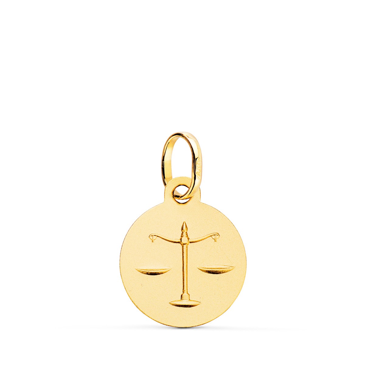 Pendentif Médaille Or 18 Carats 750 Jaune - Zodiaque Balance - Chaine et Gravure Offertes