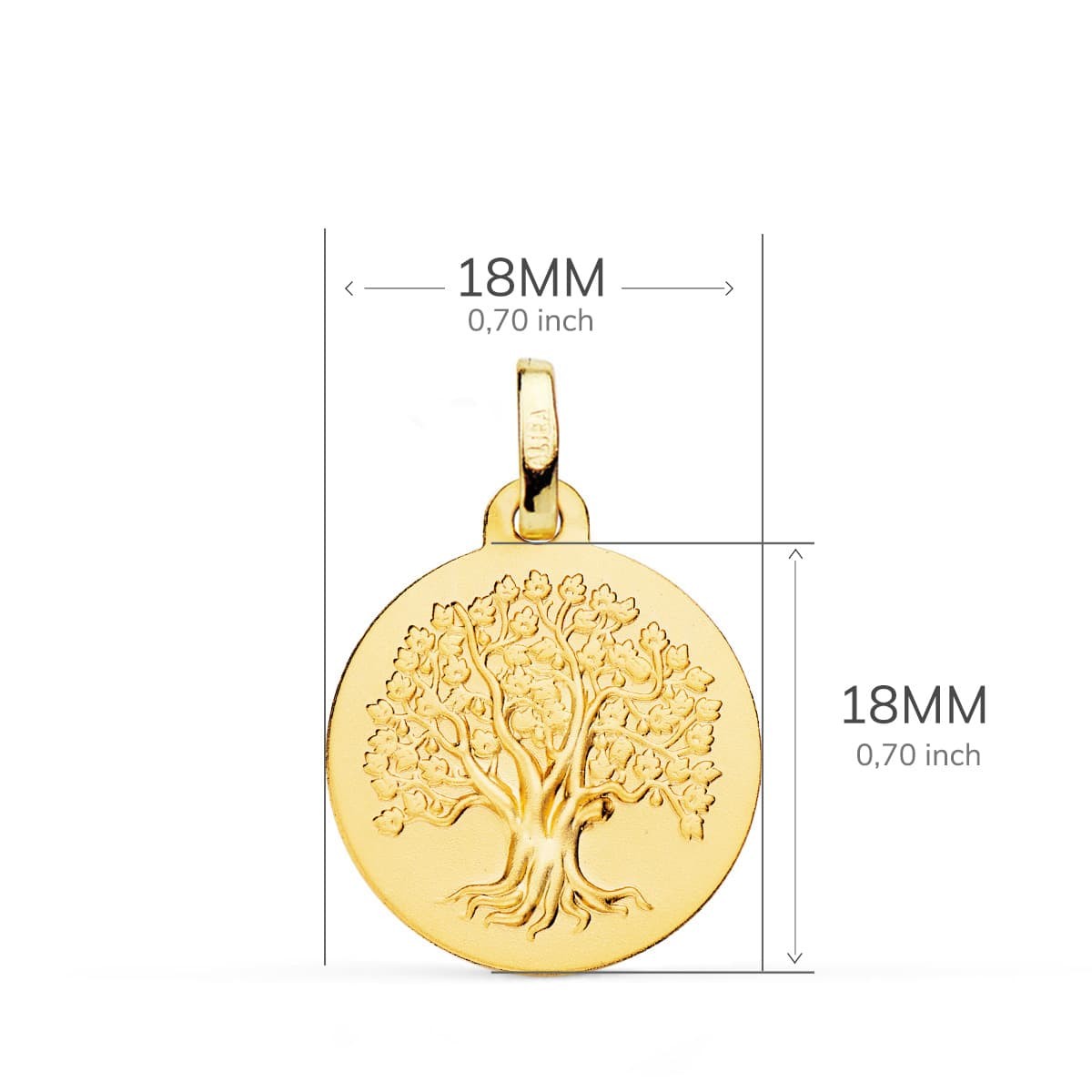 Pendentif - Médaille Or 18 Carats 750/000 Arbre de Vie - Chaine Dorée Offerte