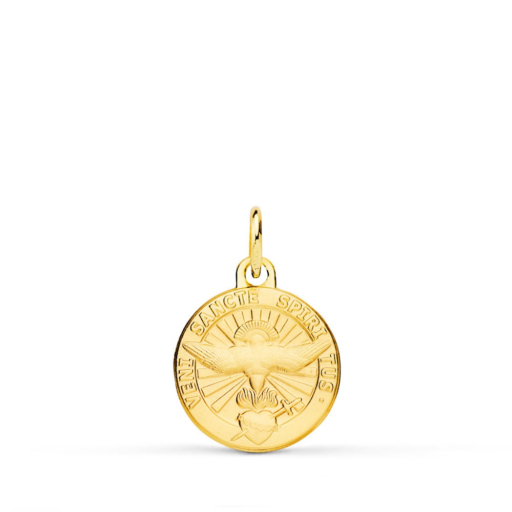 Pendentif - Médaille Or 18 Carats 750/000 Esprit Saint - Chaine Dorée Offerte