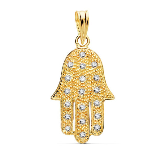 Pendentif - Médaille Or 18 Carats 750/000 Main de Fatma - Chaine Dorée Offerte