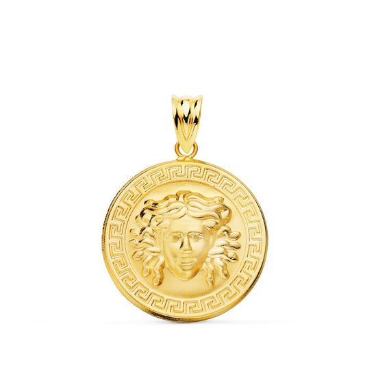 Pendentif - Médaille Or 18 Carats 750/000 Médusa - Chaine Dorée Offerte