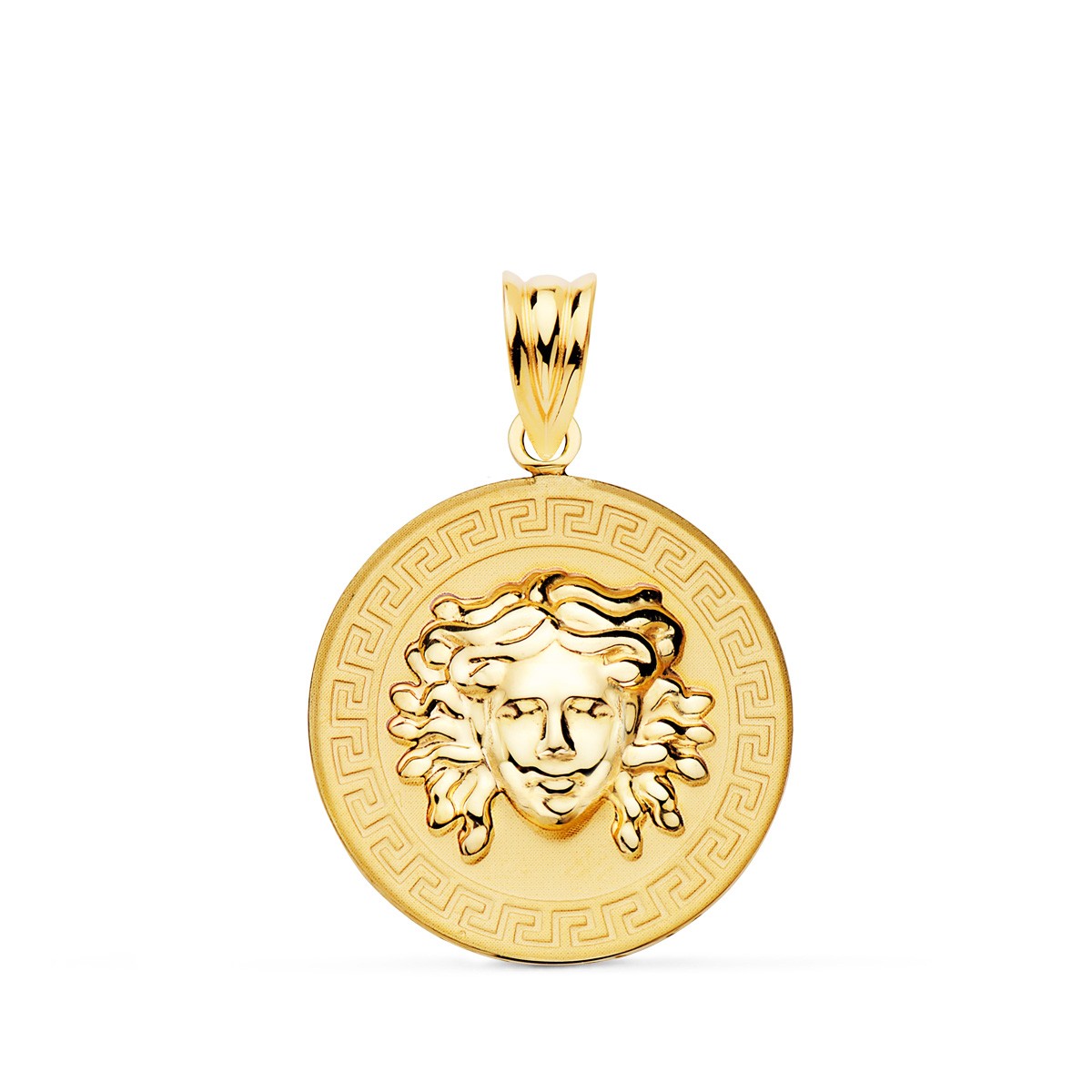 Pendentif - Médaille Or 18 Carats 750/000 Médusa - Chaine Dorée Offerte