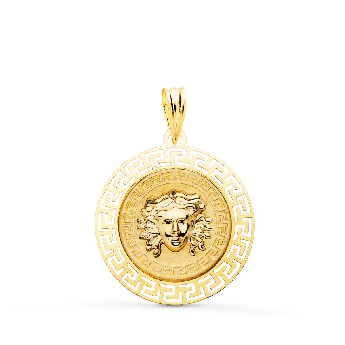 Pendentif - Médaille Or 18 Carats 750/000 Médusa - Chaine Dorée Offerte