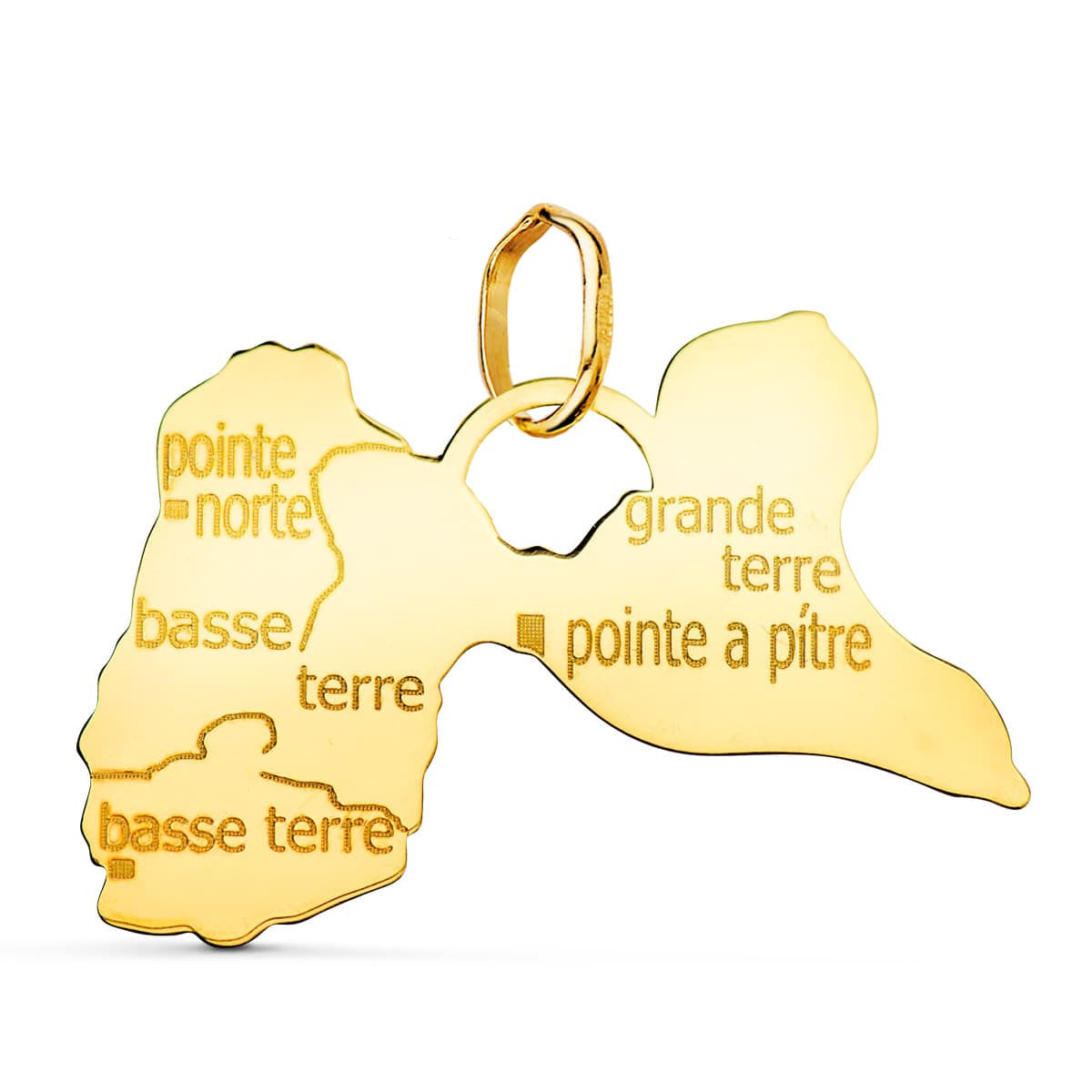 Pendentif Or 18 Carats 750 Jaune - Ile de la Guadeloupe  - Chaine Offerte