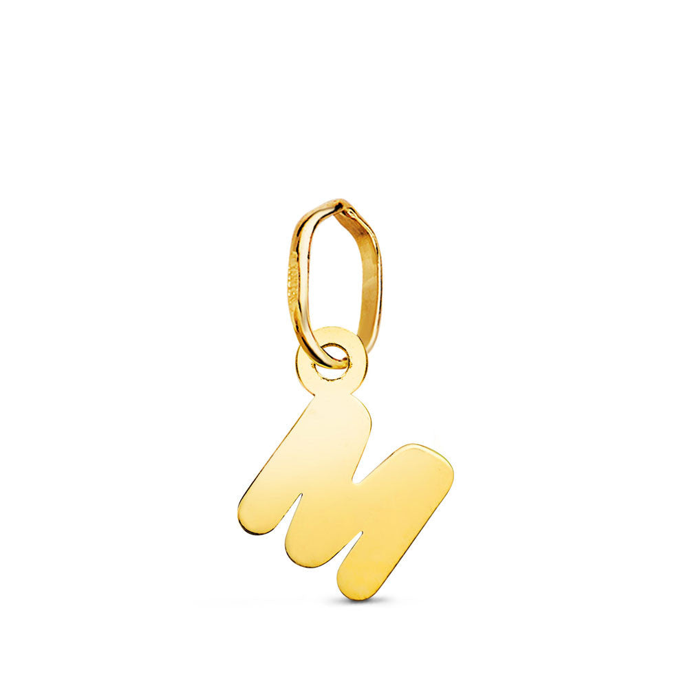 Pendentif Or 18 Carats 750 Jaune - Initiale Lettre "M" - Chaine Offerte