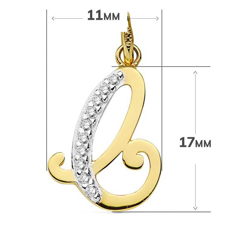 Pendentif Or 18 Carats 750 Serti de Zirconiums - Initiale Lettre "C" - Chaine Offerte